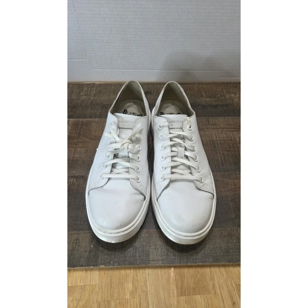 Dr Martens Dante Shoes M10/W11 White Leather Comfort Derby Low Chunky Sneaker